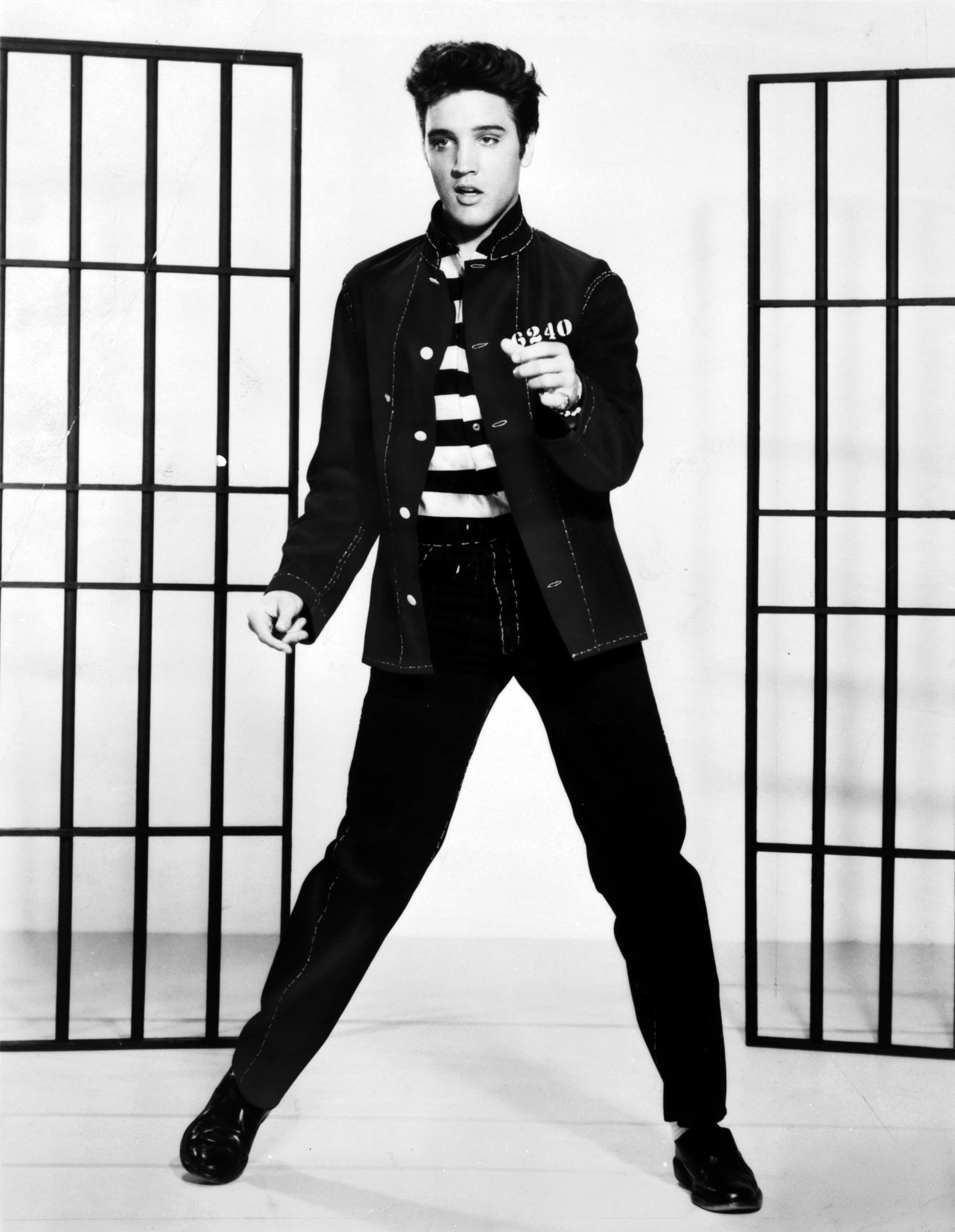 Elvis Presley performing on stage